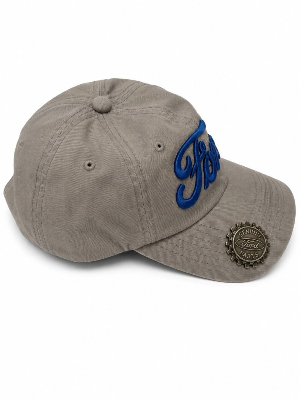 Ford Gray Adjustable Baseball Cap with Built-In Bottle Opener | Embroidered Blue - Picture 2 of 5